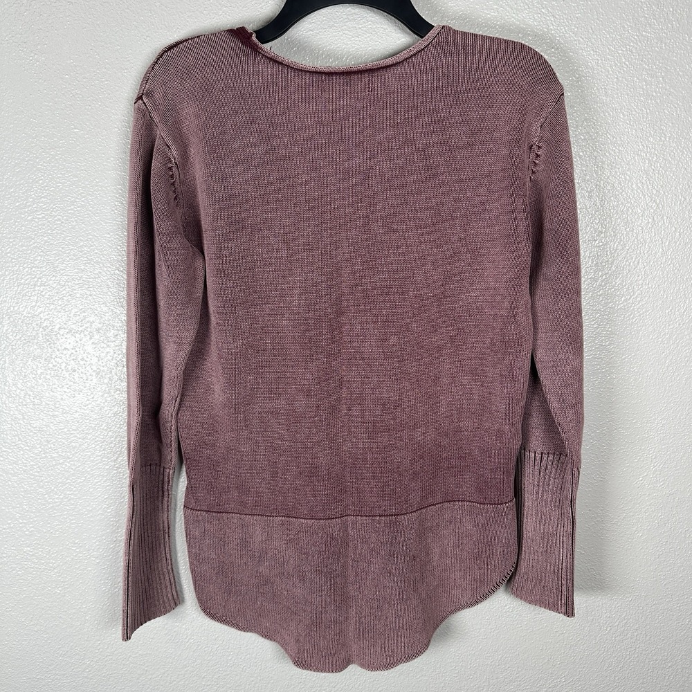 Carbon 2 Cobalt Thermal Top Womens Size Medium Wine Burgundy Crewneck Curved Hem - Picture 3 of 4